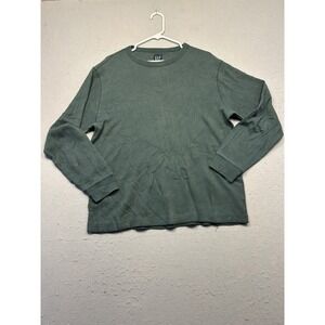 GAP Shirt Waffle Knit Cotton Green Medium Mens